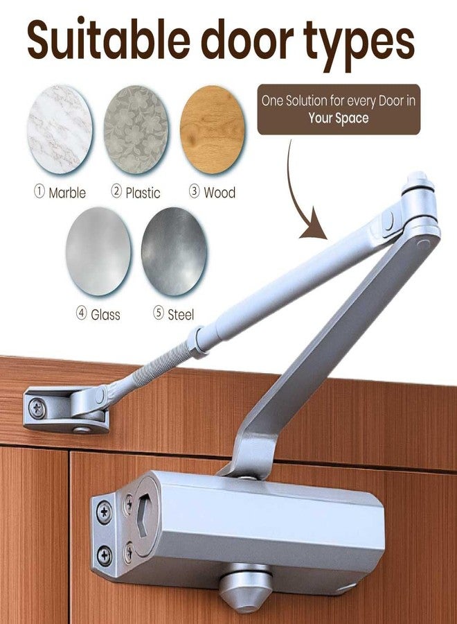 Befach Door Closer | Suitable for Wooden and Metal Doors | for Right and Left Handed Doors | Adjustable Speed | for Home and Office use - Image 2
